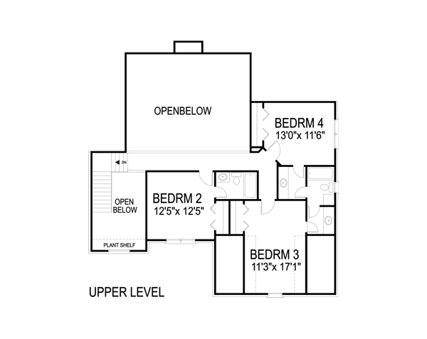 Upper Level Floorplan image of The Folsom House Plan